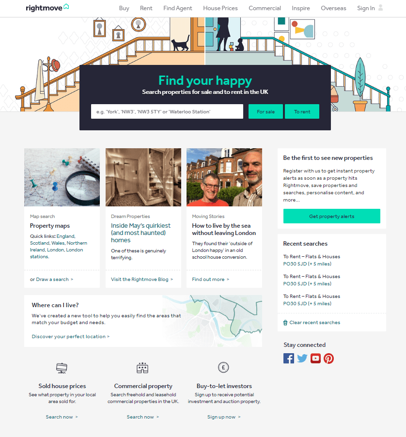 RightMove Homepage Example