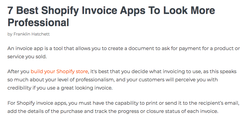 Shopify Invoice