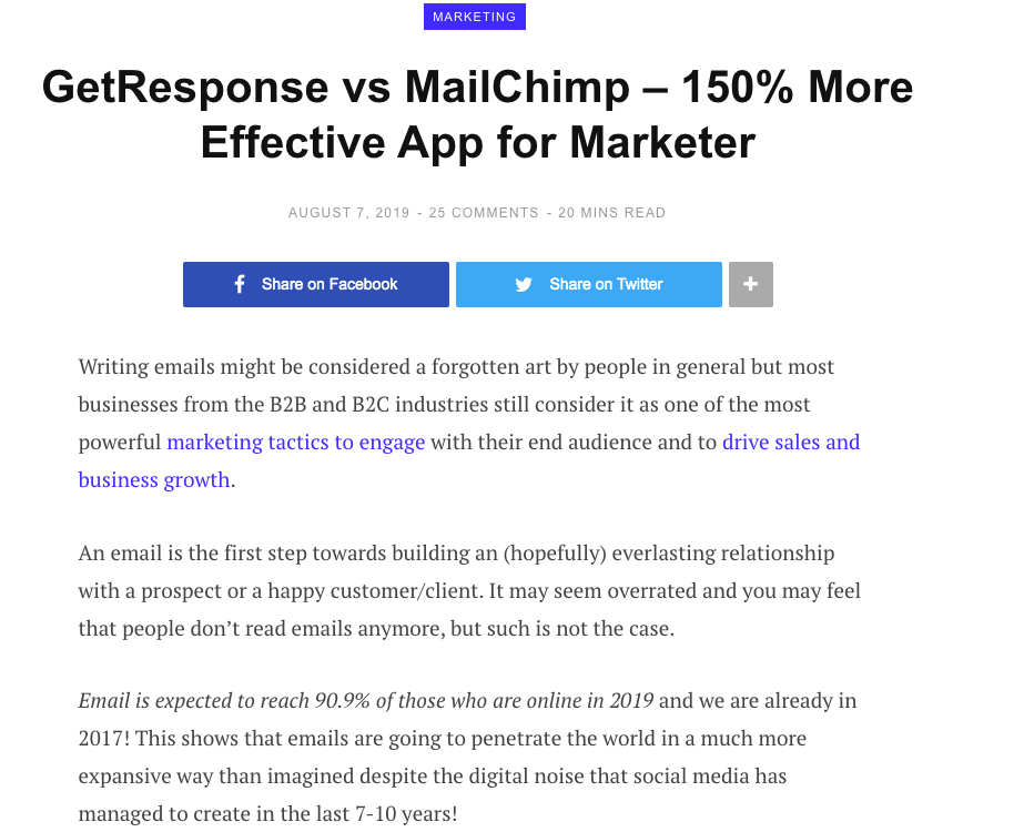 Get Response vs MailChimp